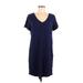 Gap Casual Dress - Shift V-Neck Short sleeves: Blue Print Dresses - Women's Size Medium