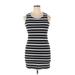 Max Studio Casual Dress - Mini: Black Stripes Dresses - Women's Size Large