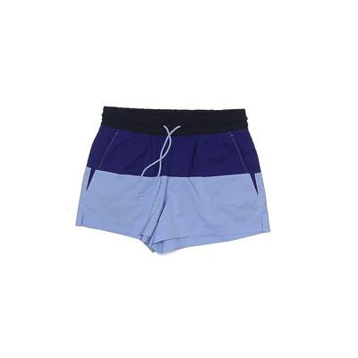 Athleta Athletic Shorts: Blue Color Block Activewear - Women's Size 8