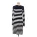 Banana Republic Casual Dress - Sweater Dress: Black Stripes Dresses - Women's Size Medium