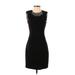 H&M Cocktail Dress - Party High Neck Sleeveless: Black Solid Dresses - Women's Size Small