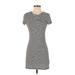 Popular Basics Casual Dress - Mini: Black Stripes Dresses - Women's Size Small