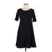 Ganni Casual Dress - A-Line Scoop Neck Short sleeves: Black Solid Dresses - Women's Size Small