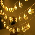 Guirxiété lumineuse Eid Mubarak Moon Star décoration pour la maison Ramadan Kareem fête musulmane