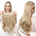 Extensions de cheveux synthétiques naturels sans clip faux cheveux artificiels blond ombré brun