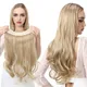 Extensions de cheveux synthétiques naturels sans clip faux cheveux artificiels blond ombré brun