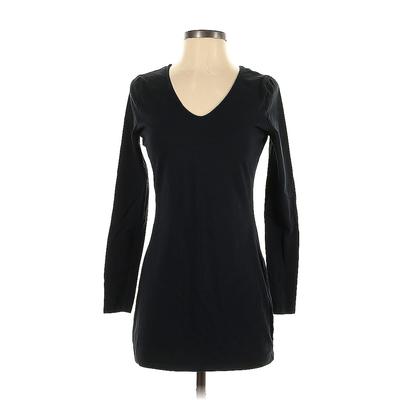 Venus Casual Dress - Mini V Neck Long sleeves: Black Print Dresses - Women's Size Small