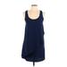 Petticoat Alley Casual Dress - Mini Scoop Neck Sleeveless: Blue Print Dresses - Women's Size Medium