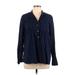 Gap Long Sleeve Button Down Shirt: Blue Tops - Women's Size Large