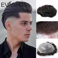 EVASFOS-Perruque de Cheveux Naturels pour Homme Prothèse Capillaire Entièrement en PU Toupet