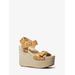 Michael Kors Colby Leather Wedge Sandal Grey 8