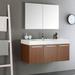 Fresca Senza Vista Single Wall-Mount Modern Bathroom Vanity Set w/ Mirror (Faucet Not Included) Wood/Plastic in Brown | Wayfair FVN8092TK