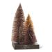 The Holiday Aisle® Glitter Led Trees On Square Base Figurine Plastic in Black/Brown | 11 H x 6 W x 6 D in | Wayfair