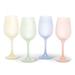 Winston Porter Nadara 4 - Piece 16oz. Glass Of 4 Assorted Colors Sheer Pastel Wine Glass Glassware Set Glass in Blue/Green/Pink | 9 H in | Wayfair