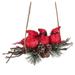 The Holiday Aisle® Cardinal Trio on Branches Hanging Figurine Ornament in Green/Red | 4.5 H x 11 W x 4 D in | Wayfair