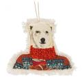 The Holiday Aisle® Dressed Polar Bear Hanging Figurine Ornament, Cotton in Red/White | 5 H x 6 W x 1 D in | Wayfair