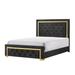 Mercer41 Vashtia Upholstered Platform Bed Upholstered in Black | 50.4 H x 78.9 W x 56 D in | Wayfair E62BEE2FE70A465599D9D2D410B8397C