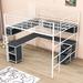 Mason & Marbles Angelito Full Size 3 Drawers Metal Loft Bed w/ Bookcase, Desk & Cabinet Metal in White | 70 H x 56 W x 78 D in | Wayfair