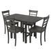 Red Barrel Studio® 5-Piece Square Drop Leaf Breakfast Nook Extendable Dining Table Set w/ 4 Ladder Back Chairs For Small Places in Gray | Wayfair