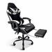 Inbox Zero Adjustable Reclining Ergonomic Faux Swiveling PC & Racing Game Chair Faux in White | 48.25 H x 19.5 W x 24.25 D in | Wayfair