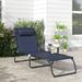 Arlmont & Co. Orsen 77.5" Long Reclining Single Chaise w/ Cushions Metal in Black | 22.75 W x 77.5 D in | Outdoor Furniture | Wayfair