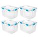 Sterilite Clear Plastic Storage Bin w/Gasket Latch Lid Plastic | 17.5 H x 14.375 W x 23.5 D in | Wayfair 4 x 19384304