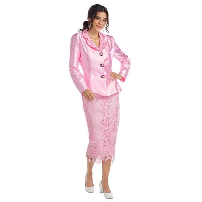 Lace Suit (Size 10) Light Pink, Polyester