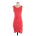 Treasure & Bond Casual Dress - Bodycon Scoop Neck Sleeveless: Red Solid Dresses - Women's Size Small