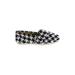 TOMS Flats: Slip-on Wedge Boho Chic Black Houndstooth Shoes - Women's Size 7 1/2 - Almond Toe