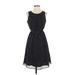 Elle Casual Dress - A-Line: Black Polka Dots Dresses - Women's Size X-Small