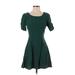 ASOS Casual Dress - Mini: Green Jacquard Dresses - Women's Size 4