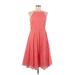 CeCe Casual Dress - A-Line Halter Sleeveless: Pink Print Dresses - Women's Size 6 Petite