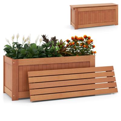 Costway Outdoor Plant Container with Seat for Gard...