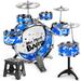 Walmeck Drum set Drum Set Drum Kit Pedal Drumsticks Percussion Kit Jazz Drum 6-Piece Kids Drum Drumsticks Percussion Musical Percussion Musical Kids Stool mbal Pedal Drum set 6-Piece SIMBAE