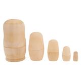 5pcs Unpainted Russian Nesting Dolls Wooden Nesting Dolls Create Your Nesting Dolls DIY Blank Nesting Dolls Nesting Dolls for Kids