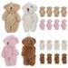 20 Pcs Mini Plush Bear Tiny Bears Bulk Miniature for Crafts Figures Stuffed Toy Hat Baby Shower