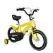Aiqidi 14 Kids Bike Universal Child Cycle Height Adjustable Children Bicycle w/Training Wheels & Safe Braking & Mudguards Yellow