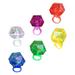 6 Pcs Luminous Diamond Ring Rings LED Flashing Finger Toys Party Light Up Boys Girls Childrenâ€™s