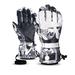 Fearlessin Skiing Gloves Professional Windproof Sports Hands Warmer Outdoor Winter Sport Glove Clothing Accessory Fingers Warm Cover Black/White S