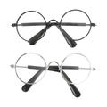 2 Pcs Mini Glasses Round Metal Eyeglasses Doll Sunglasses Props Frame Cat Eyewear