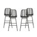 Christopher Knight Home Sawtelle Outdoor Wicker Barstools (Set of 4) by Gray+Black