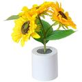 Desk Lamps Night Stand for Bedroom Nightstand Accessories Retro Decor Artificial Sunflower Light Vases Home Girl