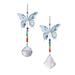 2 Pcs Christmas Decorations Crystal Ball Pendants Ornaments Window Hanging Chandelier Crystals