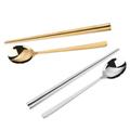 2 Sets Flatware Soup Spoons Stainless Spoons Origami Light Shades Ceiling Restaurant Dinnerware Korean Tableware Square Spoon Chopsticks Spoon Tableware 304 Stainless Steel Travel