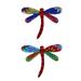 2pcs Metal Wall Dragonfly Hanging Simulation Insect Plaque Pendant Photo Prop Wall Fence Decoration Ornament for
