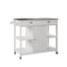 RONSHIN Kitchen Cart with Stainless Steel Counter Top Rolling Kitchen Cart On Wheels for Home Kitchen Dining Room