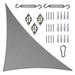 ColourTreeUSA Right Triangle Sun Shade Sail w/Hardware Installation Kit 12 x 12 x 17 - Grey