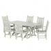 Polytrends Laguna 7-Piece Rectangular Poly Eco-Friendly All Weather Outdoor Dining Set Sand