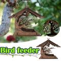 Fankiway Hummingbird Feeder Wind Chime Attractive DIY Wooden Birdhouse Garden Gifts Courtyard Villa Balcony Bird Feeder