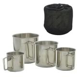 Htovila Stainless steel cup Cup Set Coffee Handles 4 Set Outdoor Picnic Handles 4 Piece Stainless Steel Cup Water Cup 4 Piece Stainless Piece Stainless Steel Set Coffee Cup MIZUH ICHU Cousopo QISUO